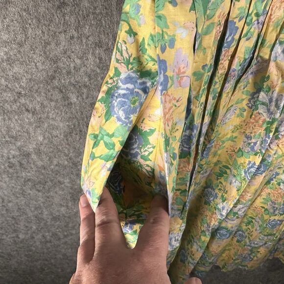 Vintage Laura Ashley Floral Maxi Dress Sailor Collar Prairie 80s - Picture 6 of 12